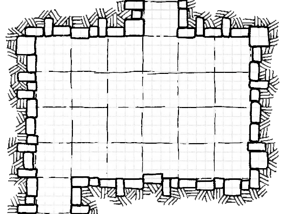 A room! What adventures await for you in this room? A 4 by 6 dungeon room with 2 exits
