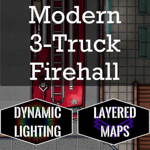 Modern 3-Truck Firehall | Dynamic Lighting