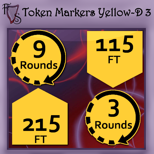 [Fabled] Token Markers Yellow-D 3
