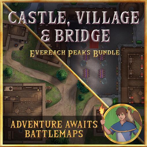 Village, castle and bridge - Evereach Peaks