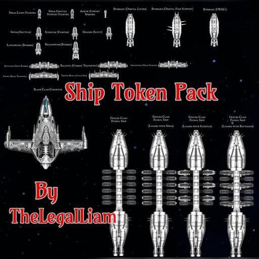 Space Ship Token Pack (White)