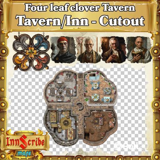 Tavern Cutout Map - Four leaf clover Tavern
