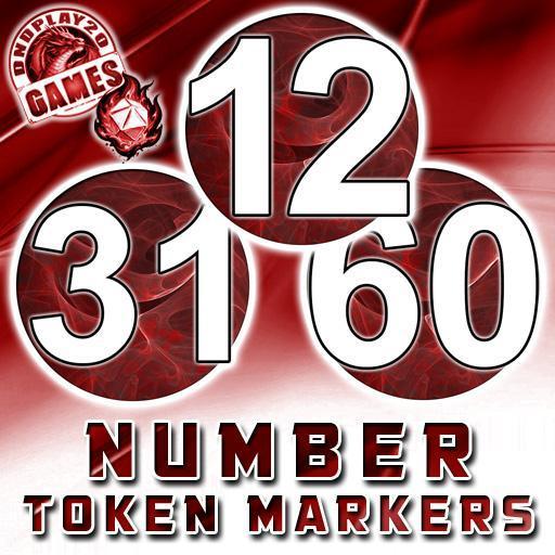 Red Number Token Markers