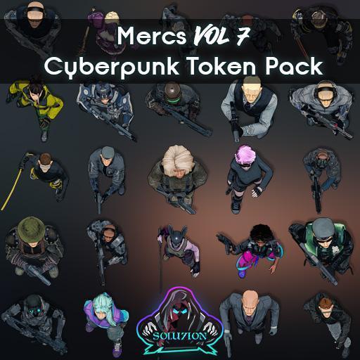 Mercs Vol 7 - Cyberpunk Top-Down Token Pack