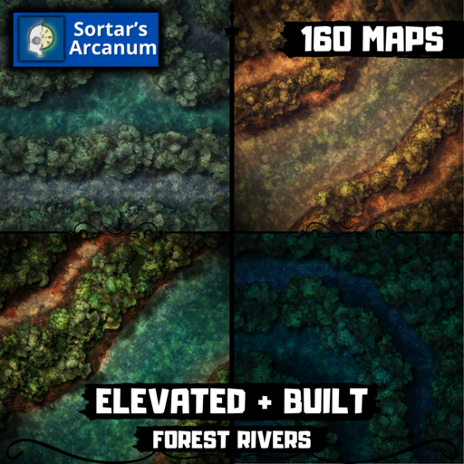 Elevated and Built Forest River Roads Double Pack - Forest Combat Pack - 160 Maps