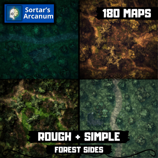 Rough and Simple Forest Off-Roads and Ruins Double Pack - Forest Clearing Combat Pack - 180 Maps