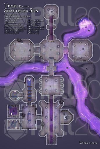 Temple of the Shattered Sun – 2 Level Dark Elf Cult Dungeon Battle Map ...