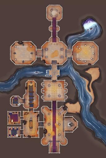 Temple of the Shattered Sun – 2 Level Dark Elf Cult Dungeon Battle Map ...