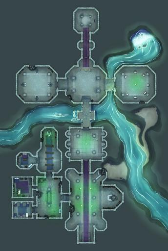 Temple of the Shattered Sun – 2 Level Dark Elf Cult Dungeon Battle Map ...