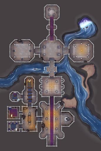 Temple of the Shattered Sun – 2 Level Dark Elf Cult Dungeon Battle Map ...