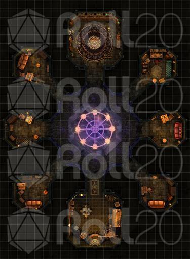 Ritual Chamber Battlemap | Dark Fantasy Map for DnD and TTRPGs | Roll20 ...