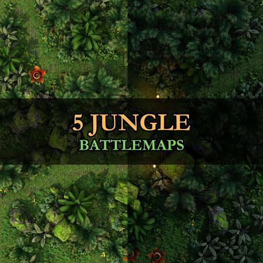 Jungle Encounters Map Pack – 5 Tropical Battlemaps for DnD & TTRPGs