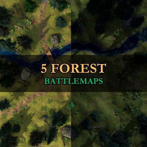 Forest Encounters Map Pack – 5 Battlemaps for DnD & TTRPGs