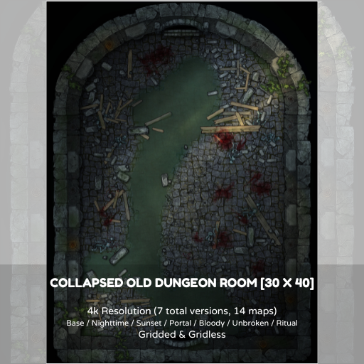 Collapsed Old Dungeon Room [30 x 40] | Roll20 Marketplace: Digital ...