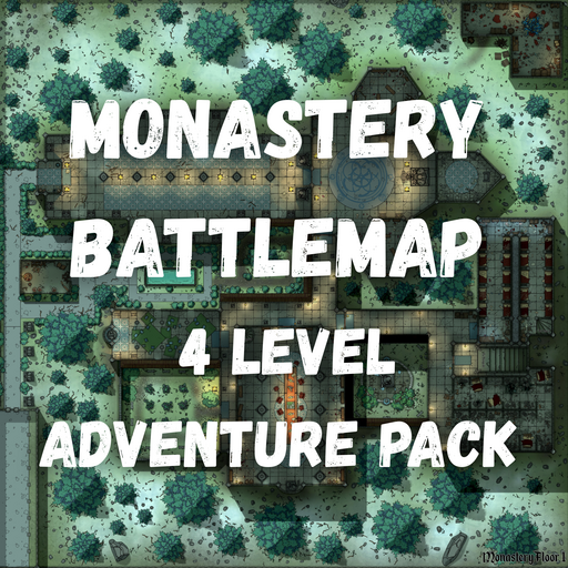 Monastery Battlemap [4 Levels] HighresRoll20 [70x70 Monastery floors ...