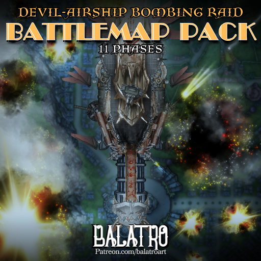 Devil-Airship Bombing Raid - 11 Phased Battlemap | Roll20 Marketplace ...