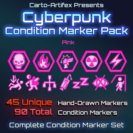 Cyberpunk Token Marker Set: Pink
