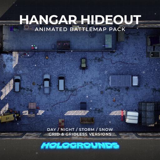 Hangar Hideout Animated Battlemaps Pack (4 Versions)