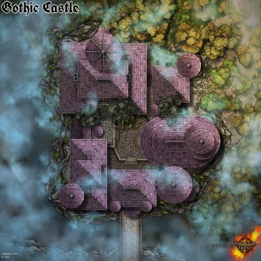 Gothic Castle Ruins by Day