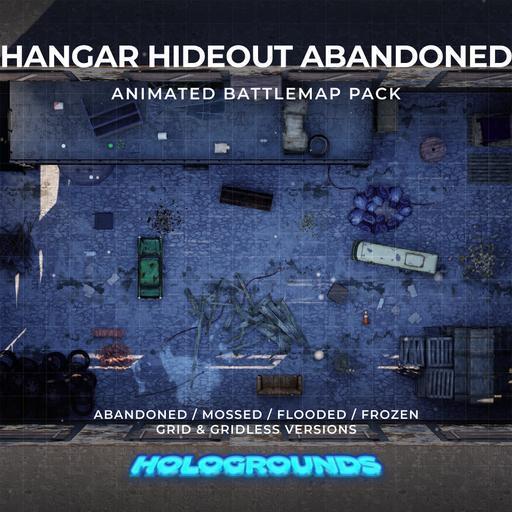 Hangar Hideout Abandoned Animated Battlemaps Pack (4 Versions)