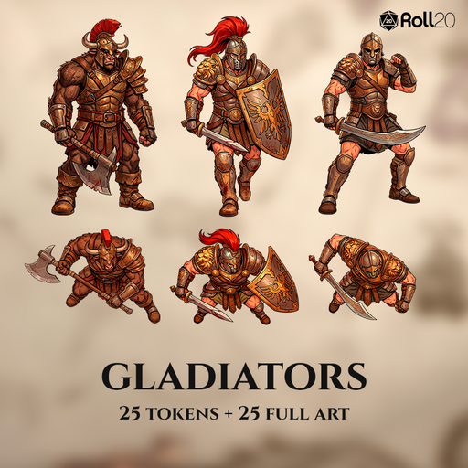Gladiators Vol.1 – 25 Fantasy Enemy Tokens + 25 FullArt