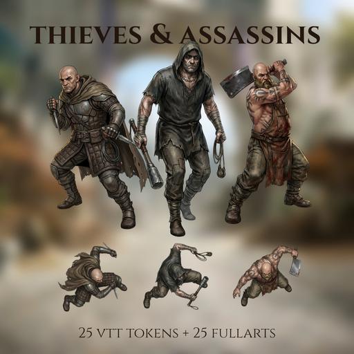25 Thieves & Assassins / VTT Token Pack + FullArt / Volume 01