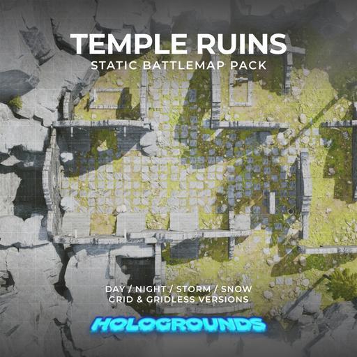 Temple Ruins Static Battlemaps Pack (8 Versions)