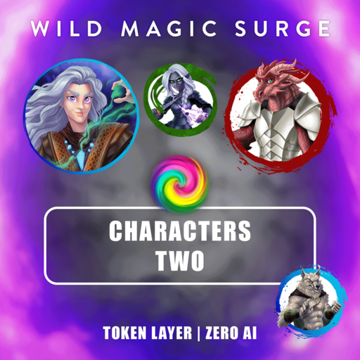 Cute Fantasy Character Tokens - Two