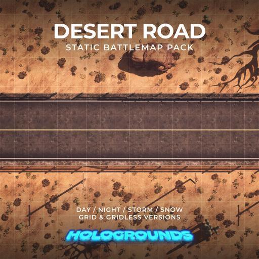 Desert Road Static Battlemaps Pack (4 Versions)