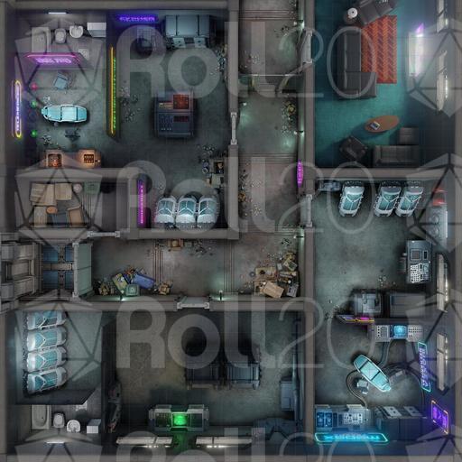 Net Running Map Tabletop M01b Netrunner Rooms | Roll20 Marketplace: Digital goods for online ...