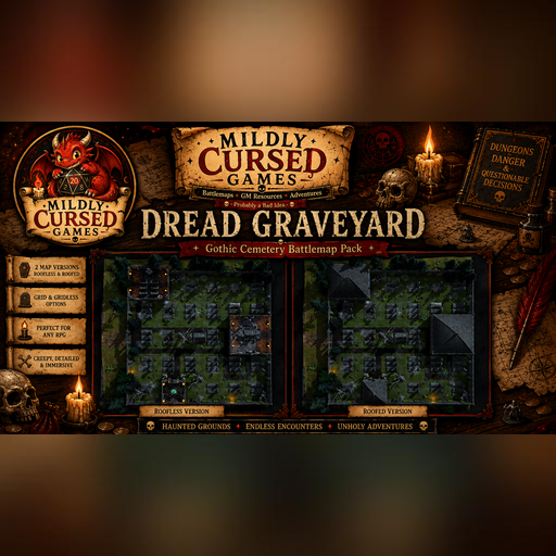 The Dread Graveyard | Gothic Cemetery Battlemap Pack
