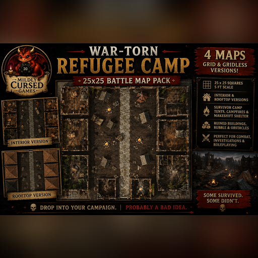 War-Torn Refugee Camp | 25x25 Battle Map