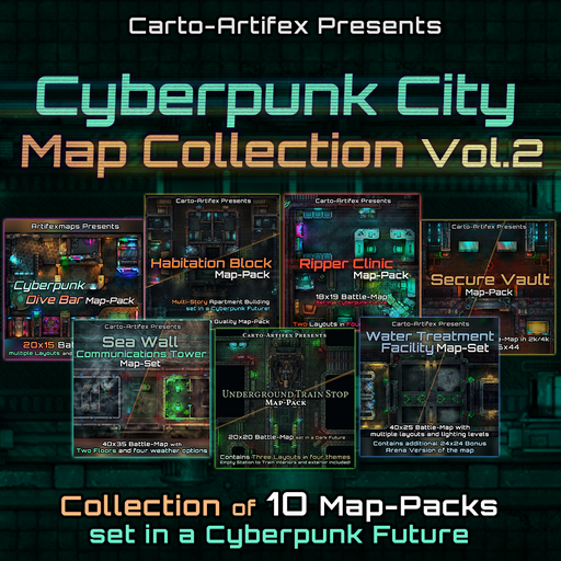 Cyberpunk City Map Collection Vol.2